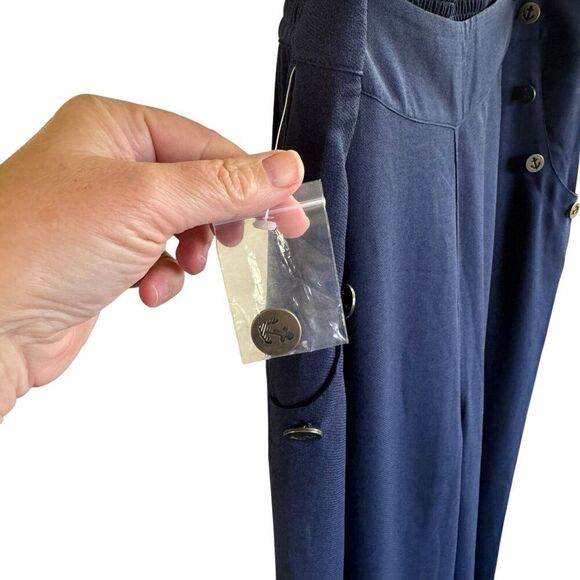 ModCloth Pants Cambridge Nautical Wide Leg Trousers Navy Sz 1X - Picture 3 of 11